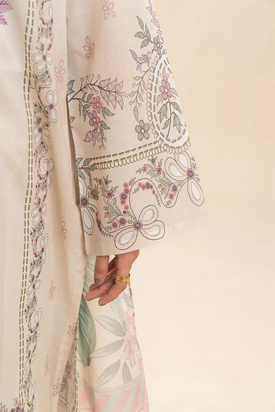 3 PIECE PRINTED LAWN SUIT-IVORY WHISPER (UNSTITCHED)