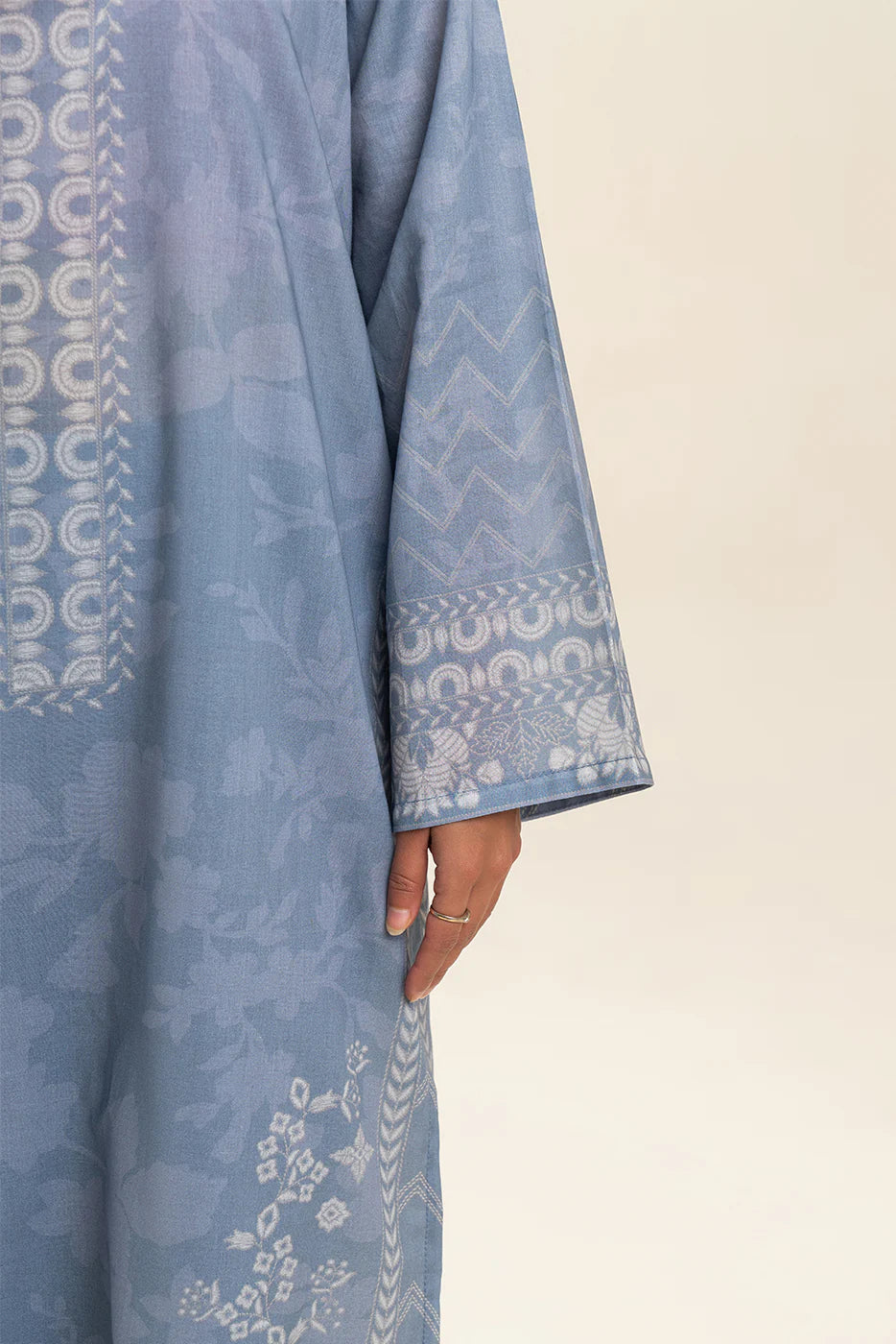 3 PIECE PRINTED LAWN SUIT-DAZZLE SAGE (UNSTITCHED)