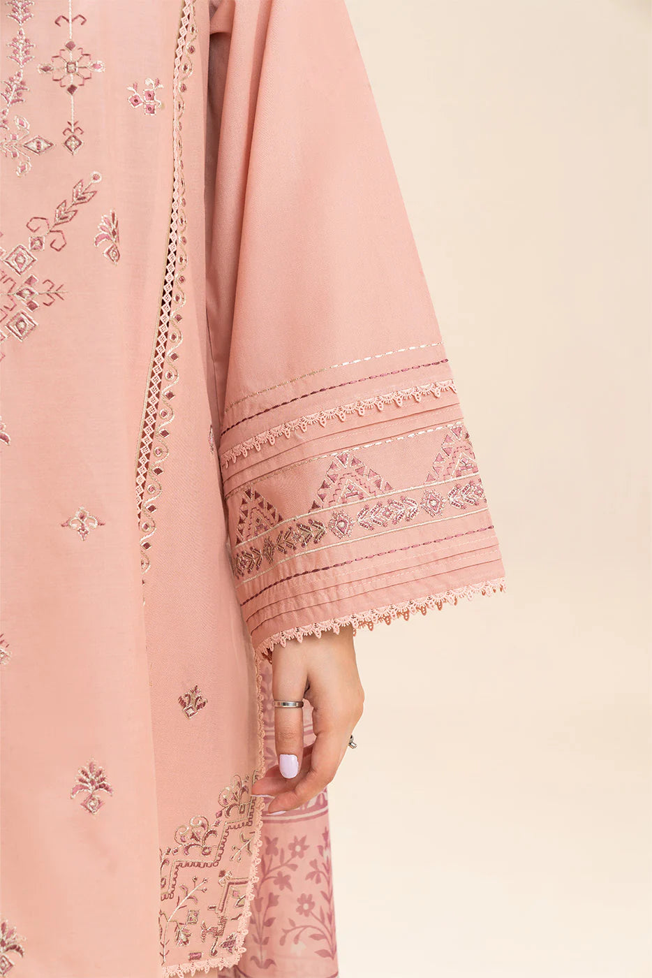 3 PIECE EMBROIDERED LAWN SUIT-PASTEL PEARL (UNSTITCHED)
