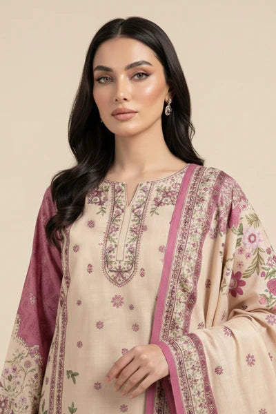 Embroidered - 3 Pc Lawn Suit (UNSTITCHED)
