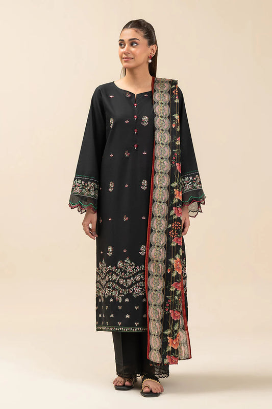 3 PIECE EMBROIDERED LAWN SUIT-SPRING NIGHT (UNSTITCHED)