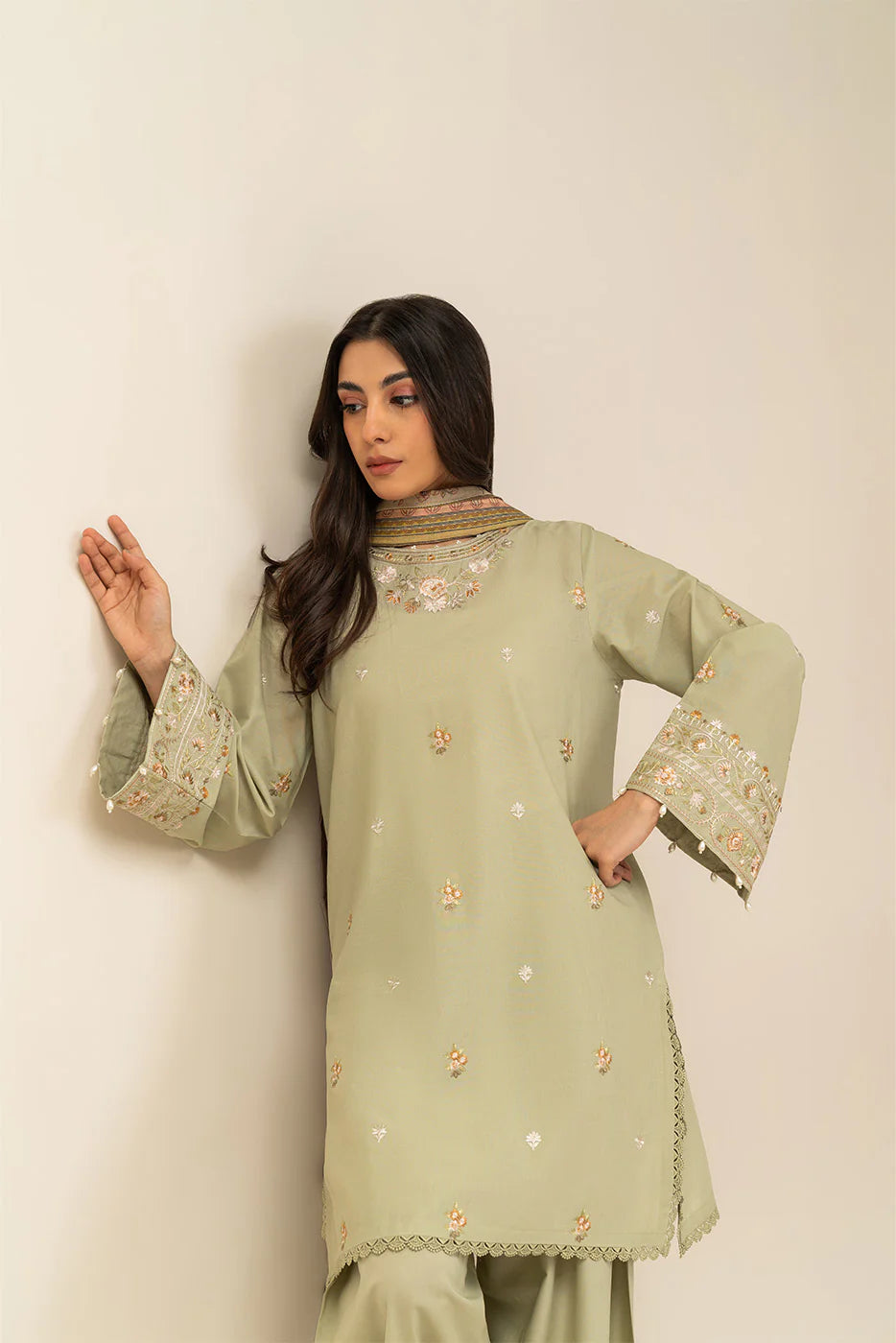 3 PIECE EMBROIDERED LAWN SUIT-VERDANT WHISPER (UNSTITCHED)