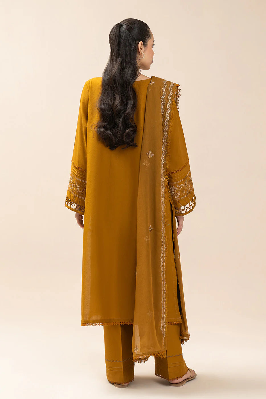 3 PIECE EMBROIDERED LAWN SUIT-MUSTARD MAJESTY (UNSTITCHED)