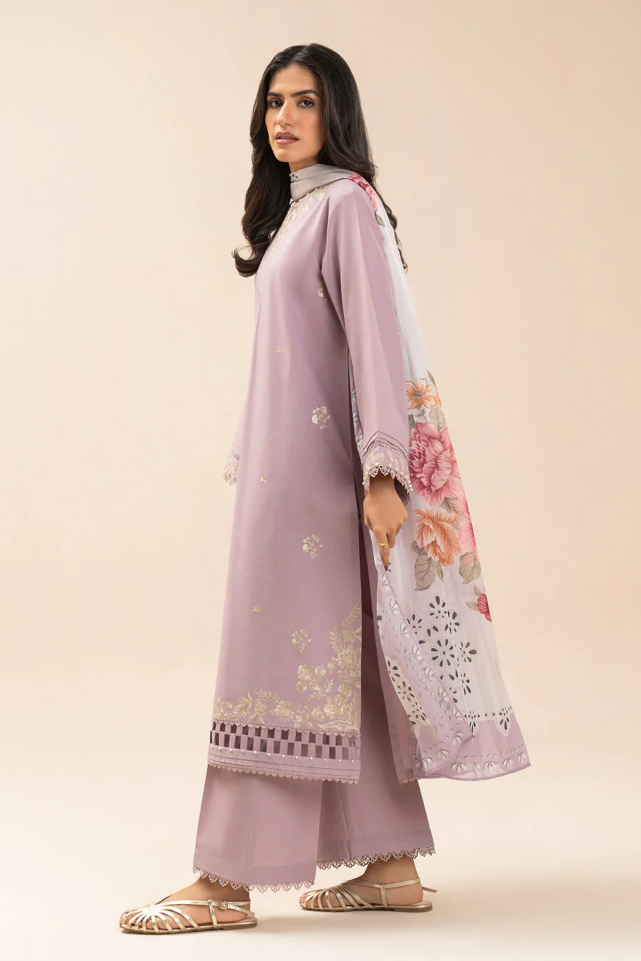 2 PIECE EMBROIDERED LAWN SUIT-LAVENDER BLOSSOM (UNSTITCHED)