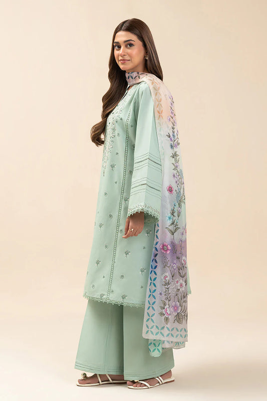2 PIECE EMBROIDERED LAWN SUIT-MINTY GARDEN (UNSTITCHED)