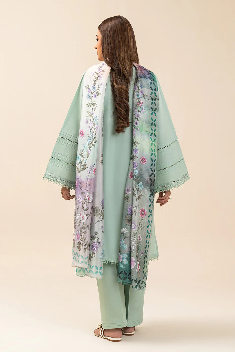 2 PIECE EMBROIDERED LAWN SUIT-MINTY GARDEN (UNSTITCHED)