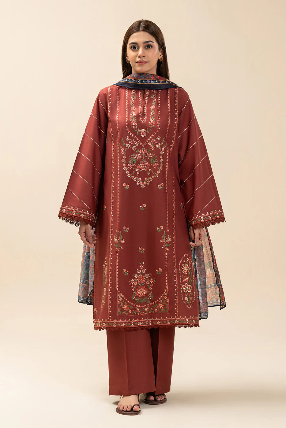 3 PIECE EMBROIDERED LAWN SUIT-MYSTIC WOOD (UNSTITCHED)