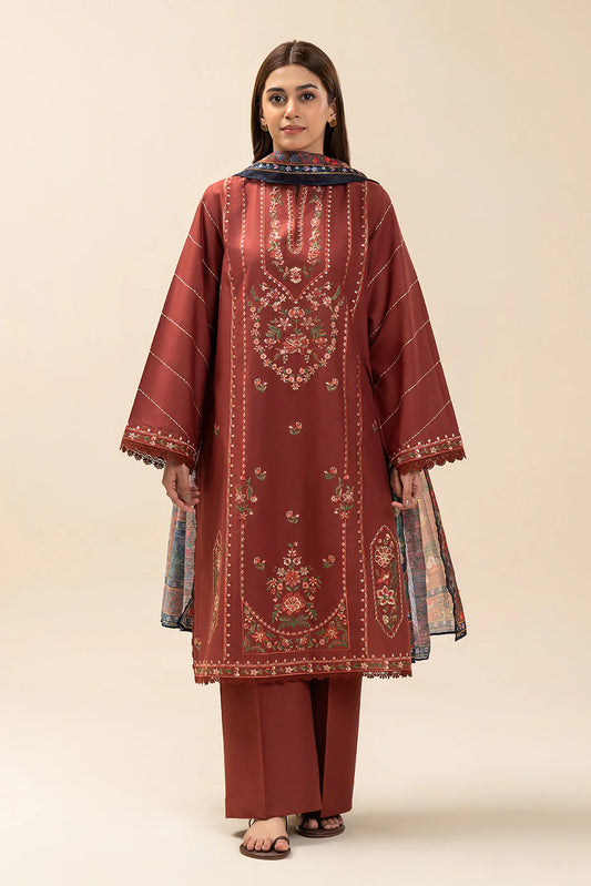 3 PIECE EMBROIDERED LAWN SUIT-MYSTIC WOOD (UNSTITCHED)