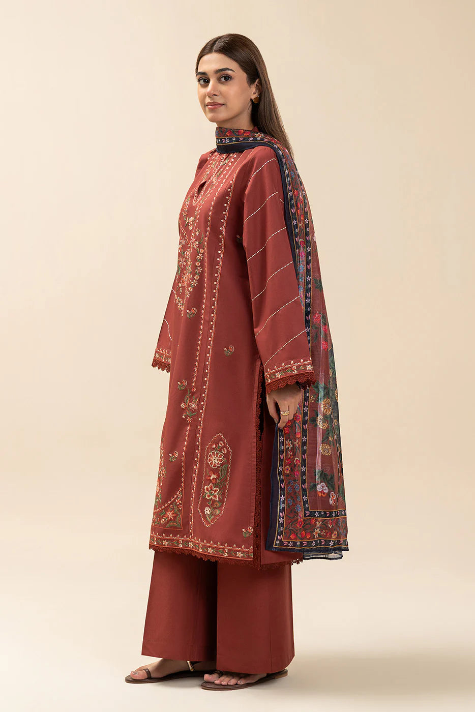 3 PIECE EMBROIDERED LAWN SUIT-MYSTIC WOOD (UNSTITCHED)