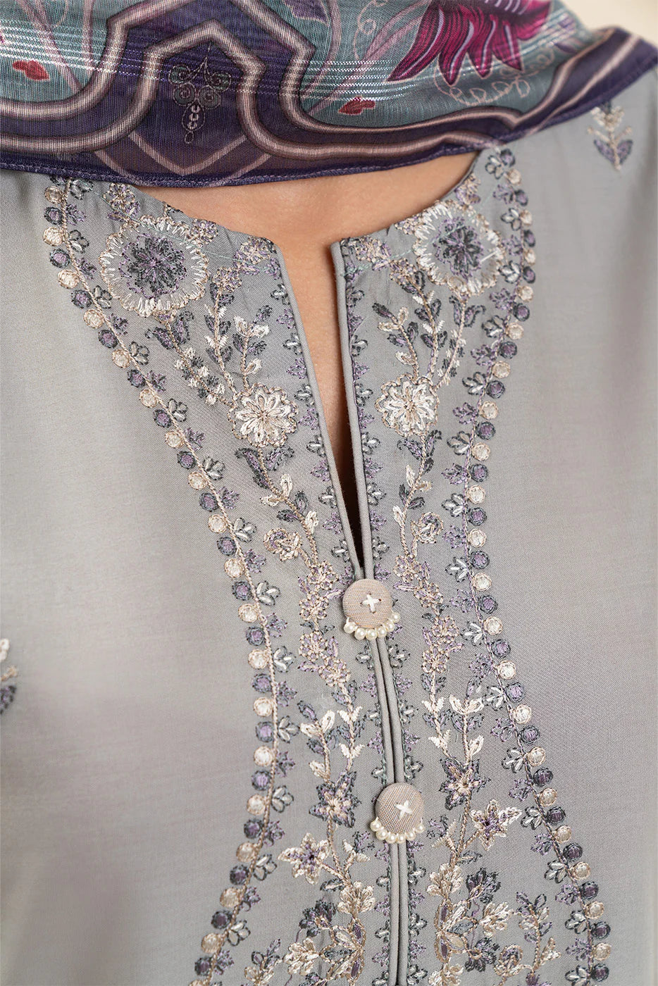 3 PIECE EMBROIDERED LAWN SUIT-ETHEREAL VEIL (UNSTITCHED)
