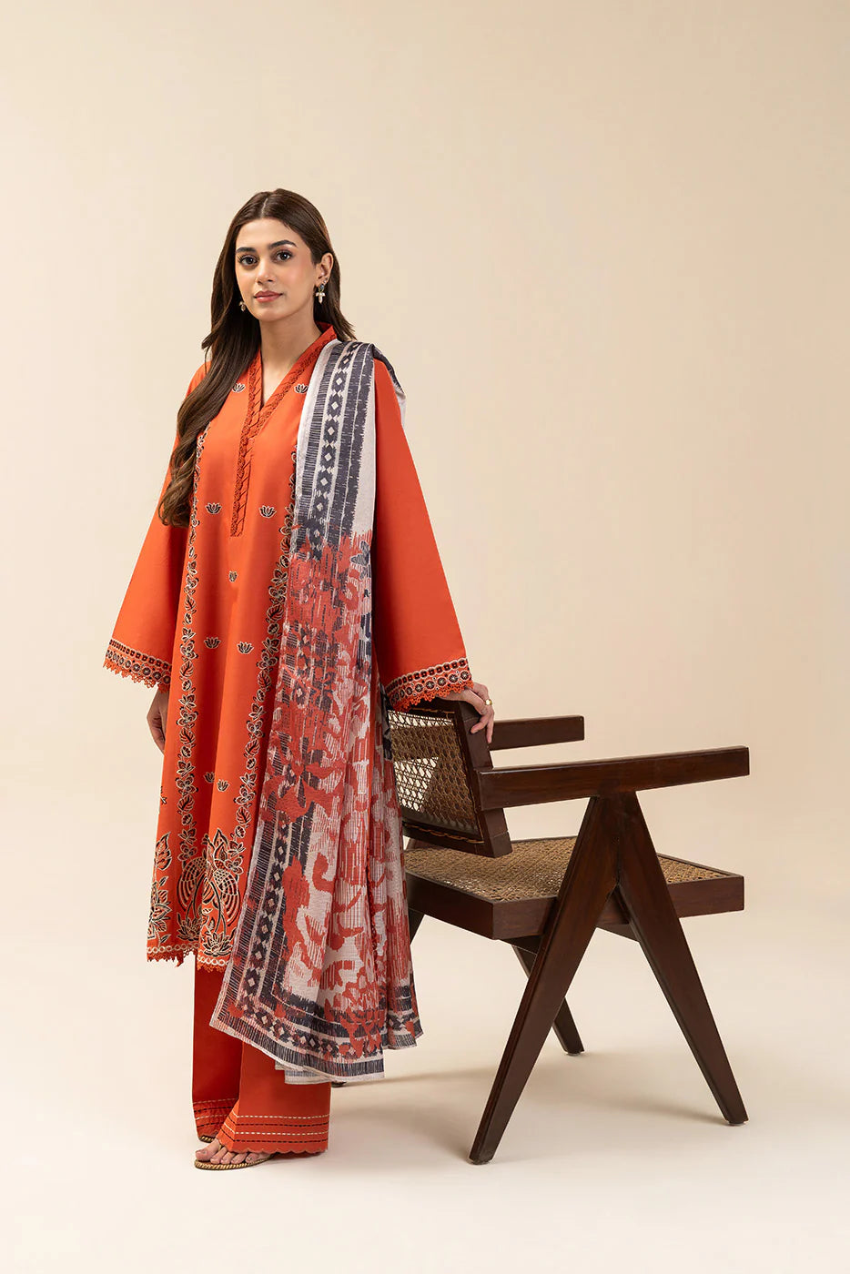 3 PIECE EMBROIDERED LAWN SUIT-SUNSET STREAM (UNSTITCHED)