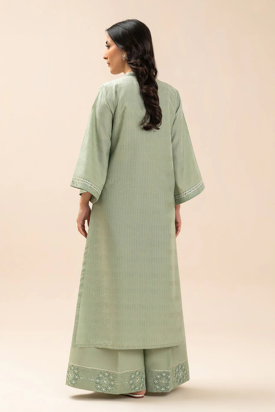 2 PIECE EMBROIDERED TEXTURED LAWN SUIT-WHIMSICAL SAGE (UNSTITCHED)