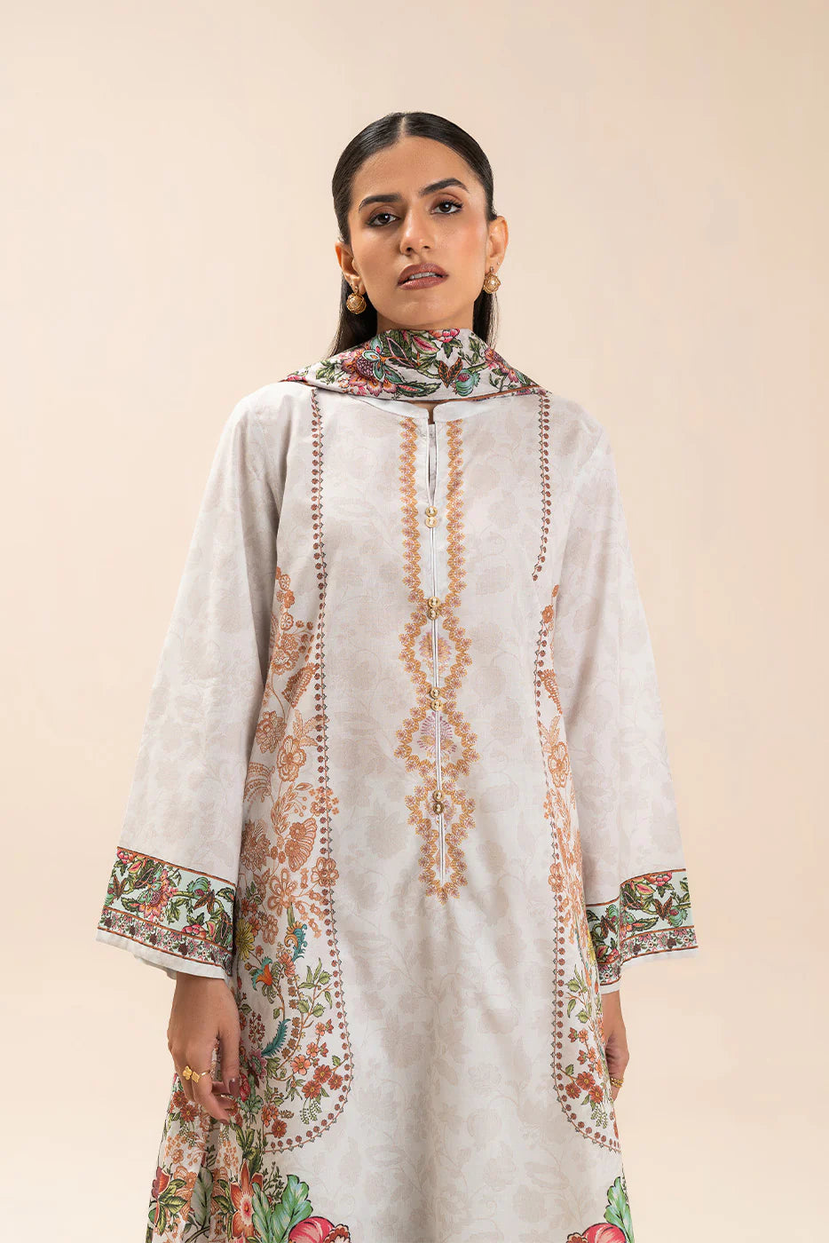 3 PIECE PRINT LAWN SUIT-PARTERRE YARD (UNSTITCHED)