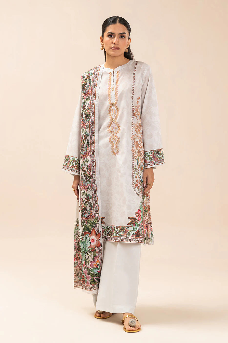 3 PIECE PRINT LAWN SUIT-PARTERRE YARD (UNSTITCHED)