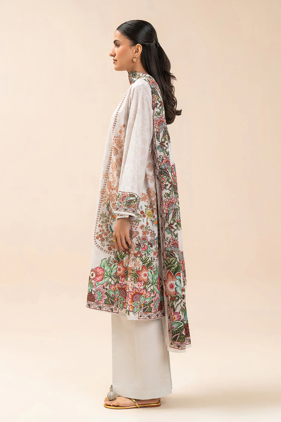 3 PIECE PRINT LAWN SUIT-PARTERRE YARD (UNSTITCHED)