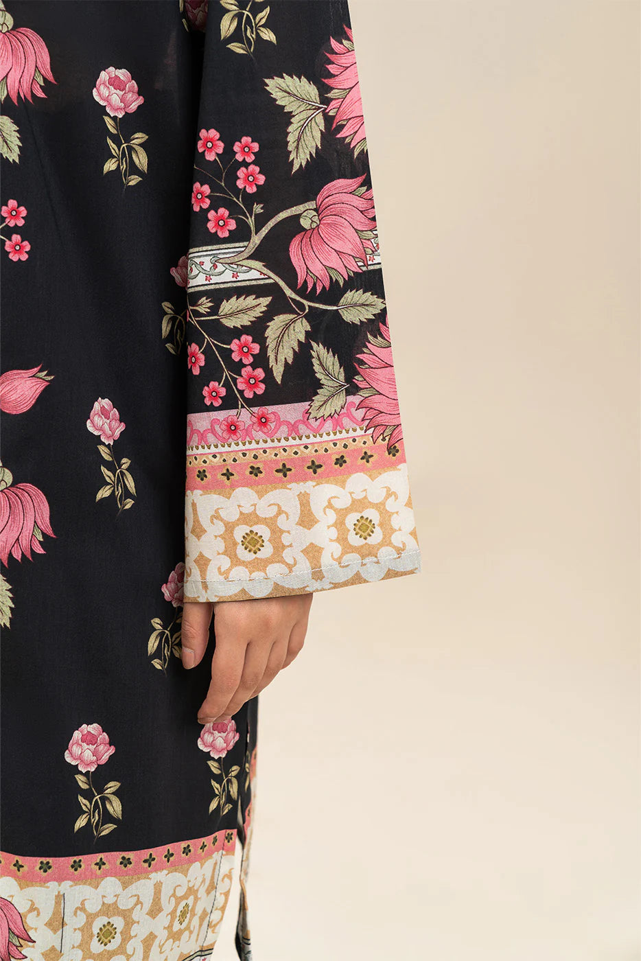3 PIECE PRINTED LAWN SUIT-EVENING GARDEN (UNSTITCHED)