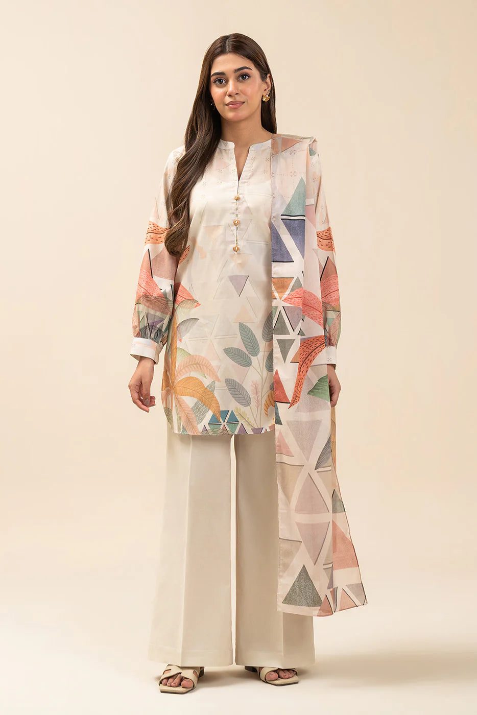 3 PIECE PRINTED LAWN SUIT-MUTED HARMONY (UNSTITCHED)