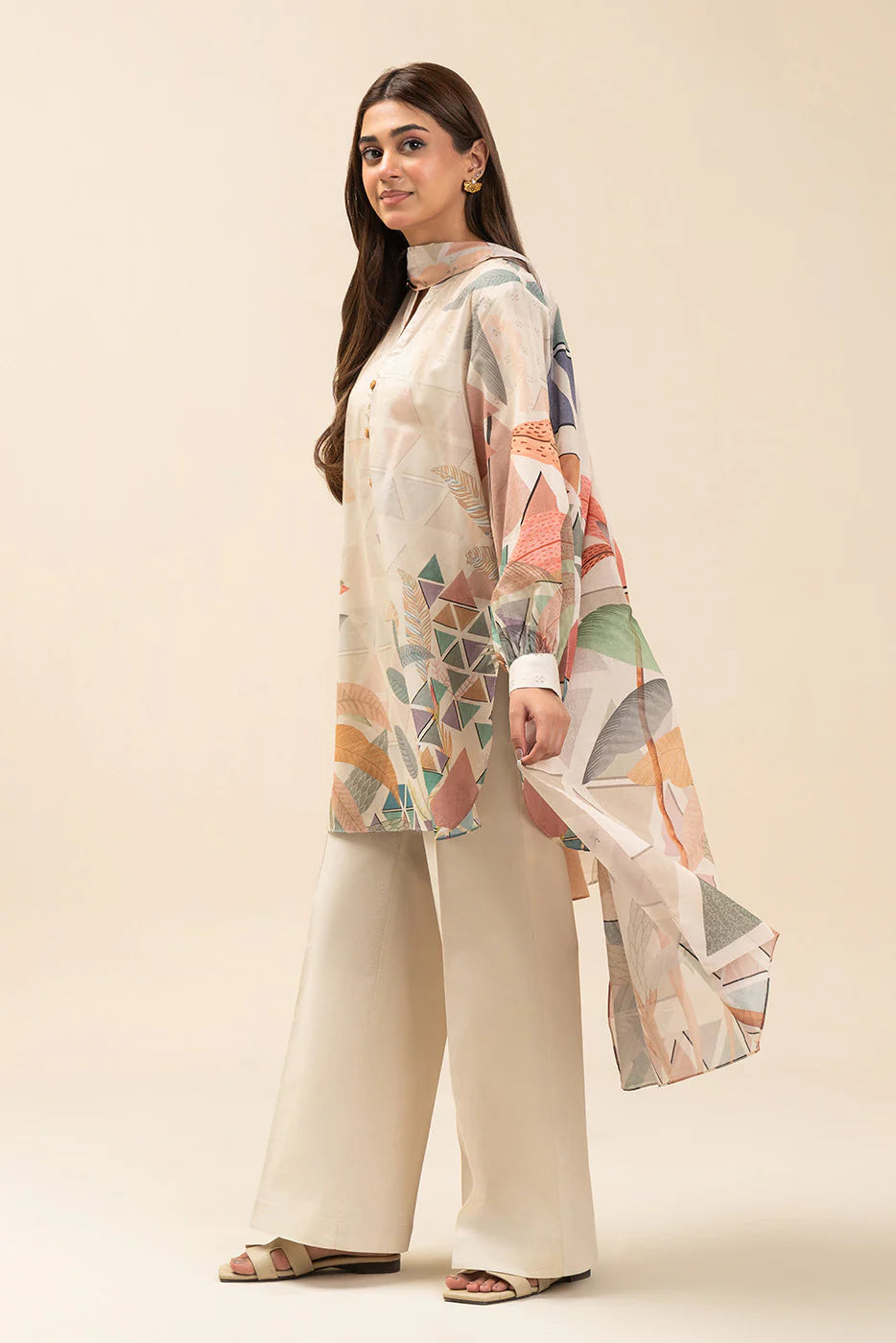 3 PIECE PRINTED LAWN SUIT-MUTED HARMONY (UNSTITCHED)