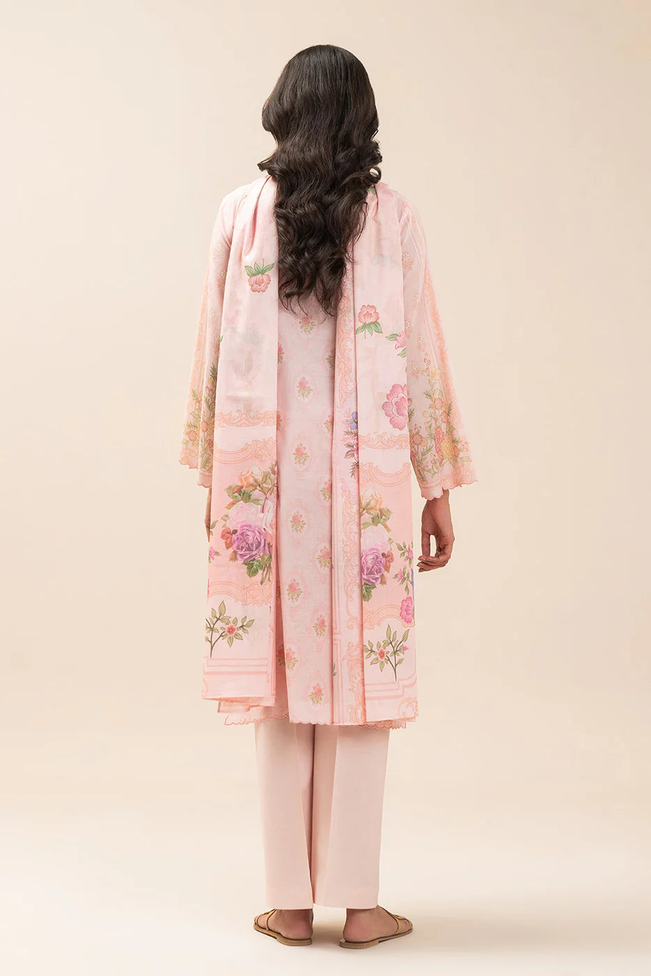 3 PIECE PRINT LAWN SUIT-PASTEL SERENITY (UNSTITCHED)