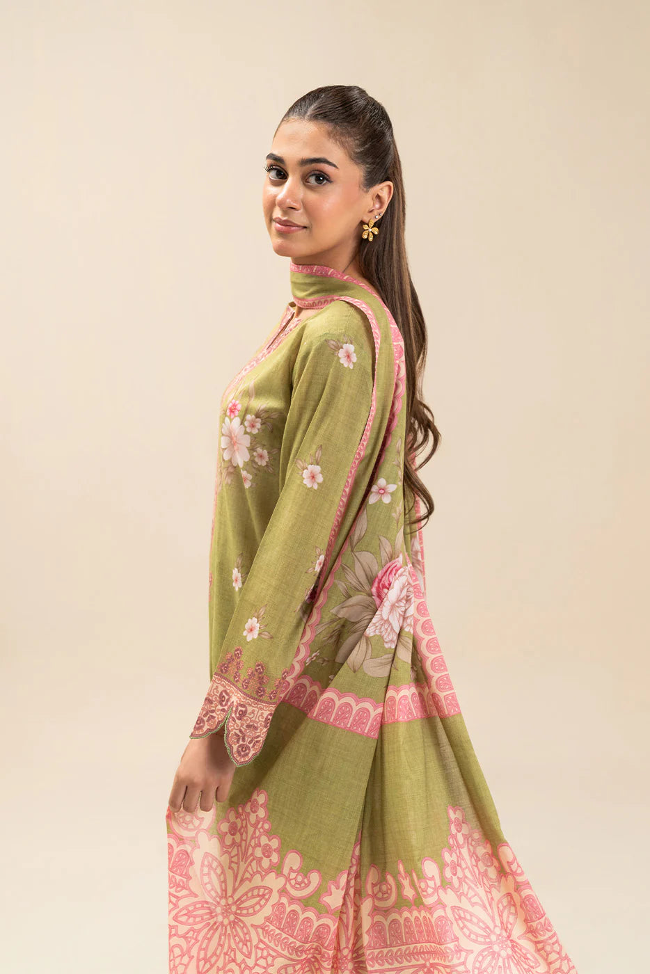 3 PIECE PRINTED LAWN SUIT-GRASS GAINS (UNSTITCHED)