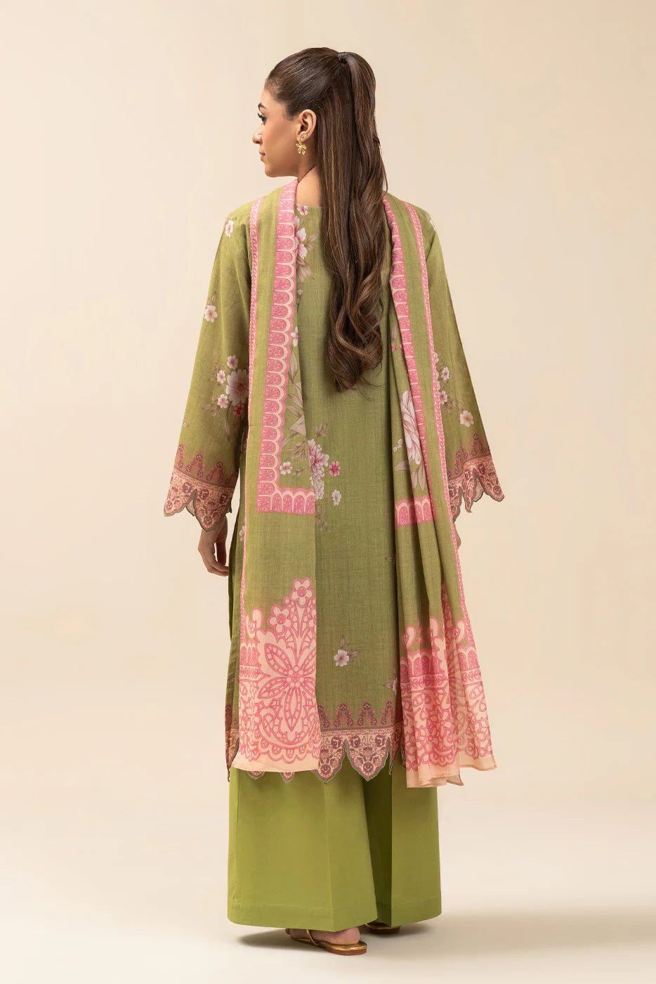 3 PIECE PRINTED LAWN SUIT-GRASS GAINS (UNSTITCHED)
