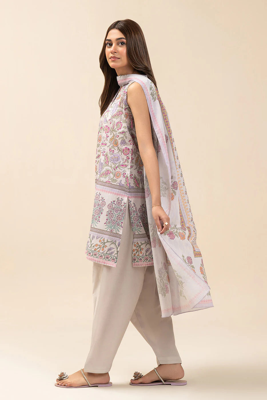 3 PIECE PRINTED LAWN SUIT-RADIANT DELIGHT (UNSTITCHED)