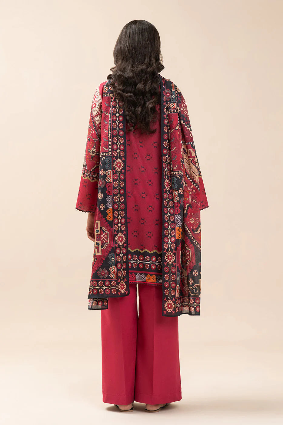 3 PIECE PRINT LAWN SUIT-SCARLET AURA (UNSTITCHED)