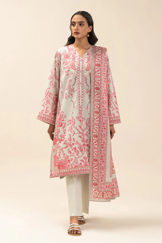 3 PIECE PRINTED LAWN SUIT-CRIMSON SUN (UNSTITCHED)