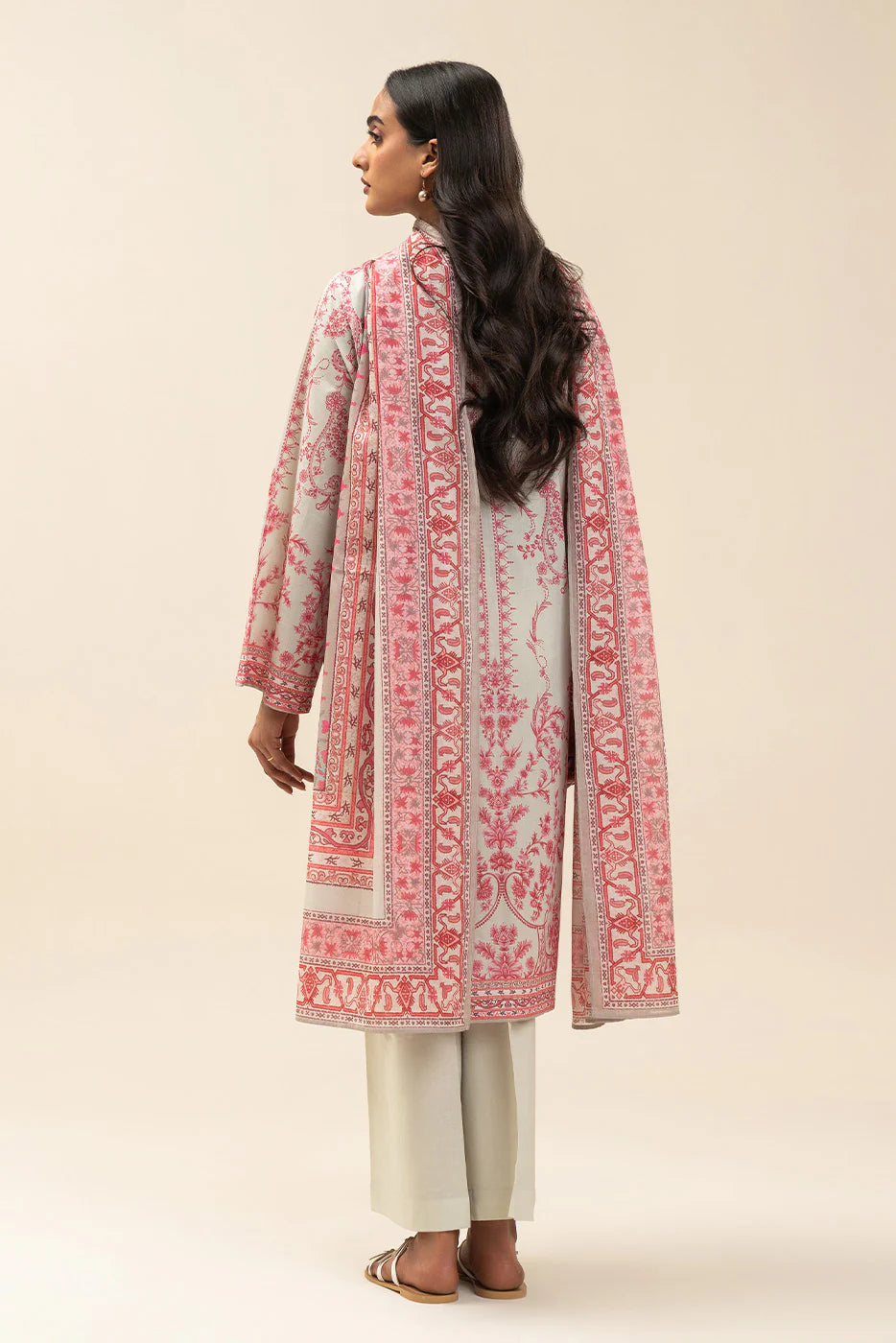 3 PIECE PRINTED LAWN SUIT-CRIMSON SUN (UNSTITCHED)