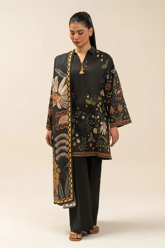 3 PIECE PRINTED LAWN SUIT-SABLE ZEST (UNSTITCHED)