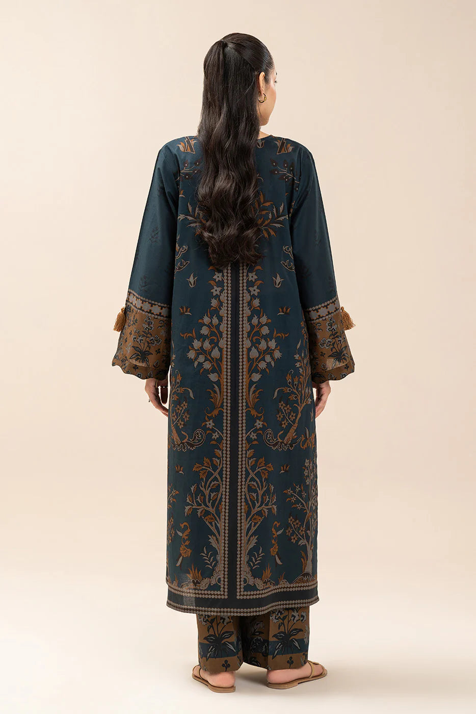 2 PIECE PRINTED LAWN SUIT-BLUE REVERIE (UNSTITCHED)