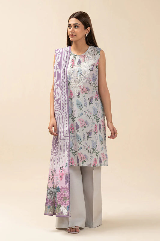 3 PIECE EMBROIDERED LAWN SUIT-LILAC AFFAIR (UNSTITCHED)