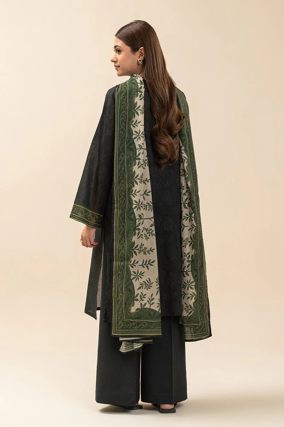 3 PIECE EMBROIDERED LAWN SUIT-BLACK FLINT (UNSTITCHED)