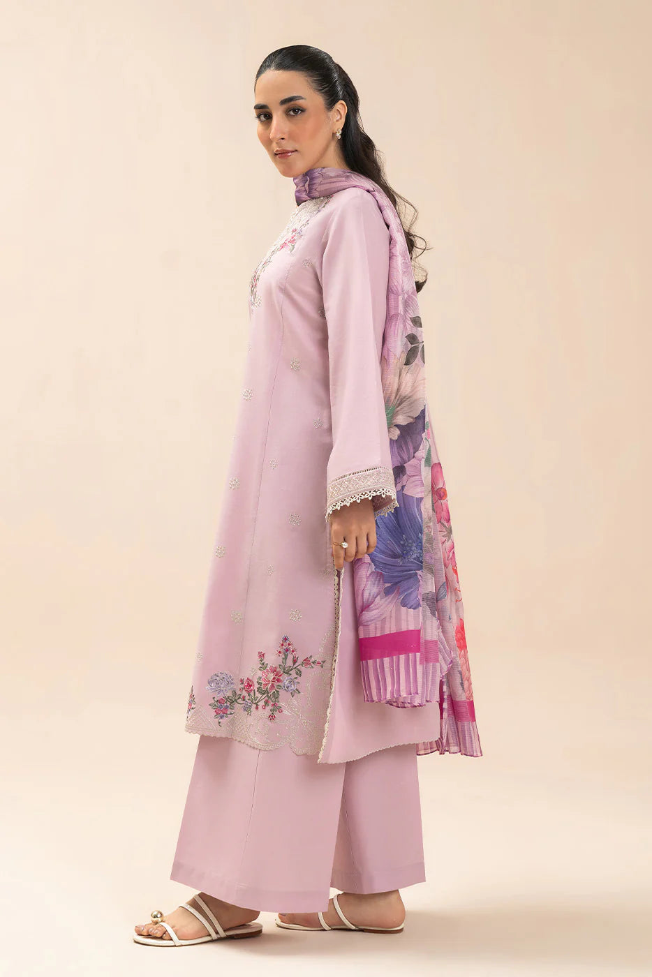 3 PIECE EMBROIDERED LAWN SUIT-BLUSH BREEZE (UNSTITCHED)