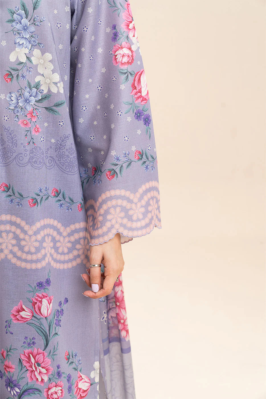 3 PIECE PRINTED LAWN SUIT-HYDRANGEA HAZE (UNSTITCHED)