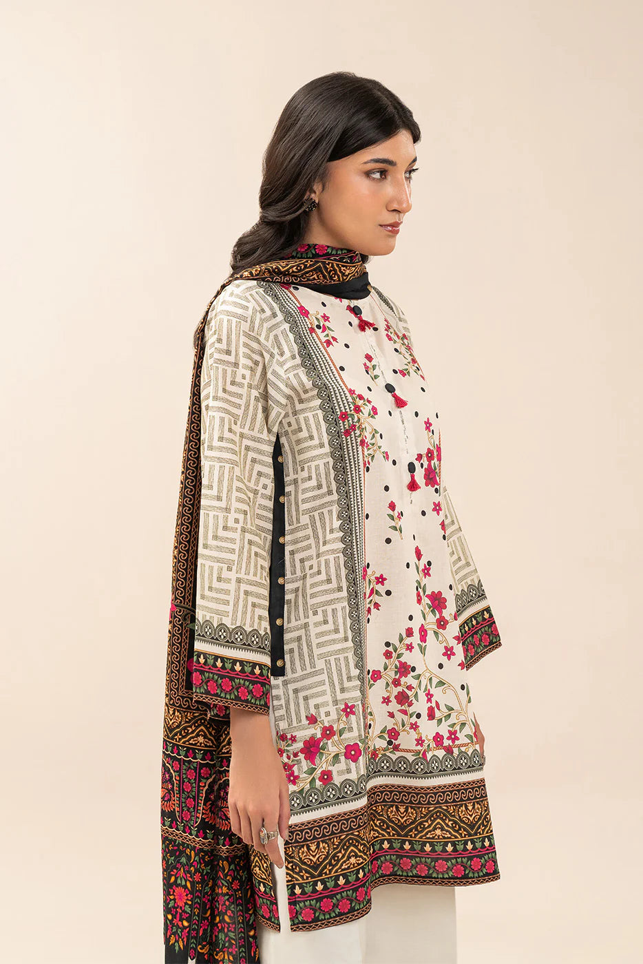 3 PIECE PRINT LAWN SUIT-ROYAL GARDEN (UNSTITCHED)