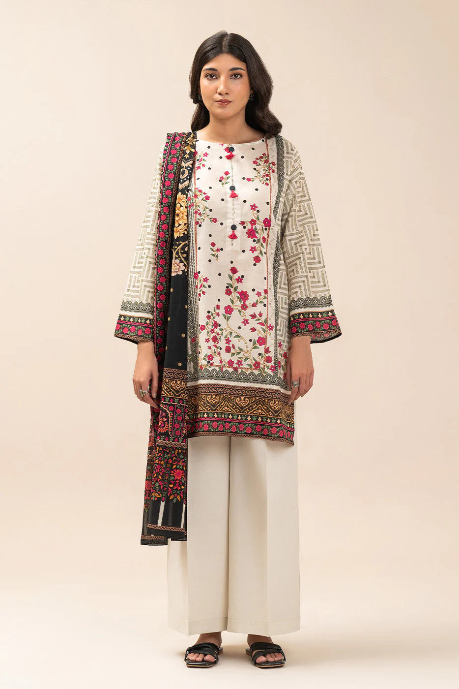 3 PIECE PRINT LAWN SUIT-ROYAL GARDEN (UNSTITCHED)