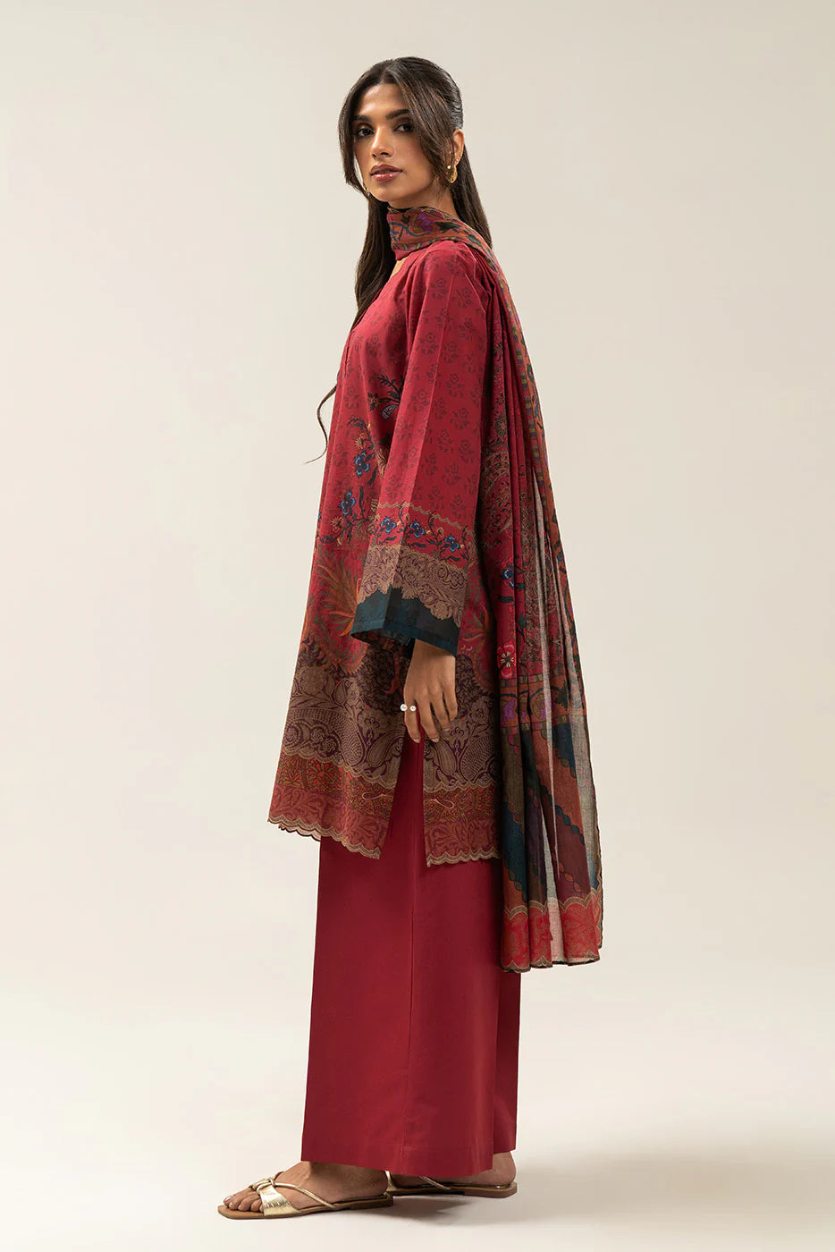 3 PIECE PRINTED LAWN SUIT-ETHNIC PAISLY (UNSTITCHED)