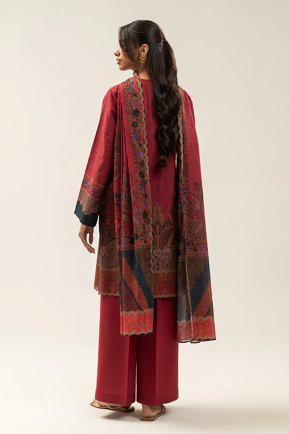 3 PIECE PRINTED LAWN SUIT-ETHNIC PAISLY (UNSTITCHED)